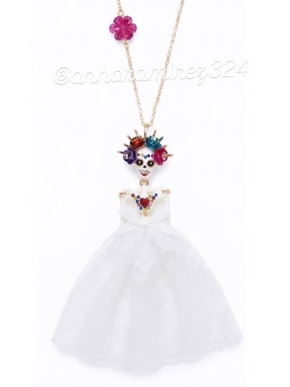 NWT ⚜️💖⚜️ Betsey Johnson Halloween Skeleton Bride Necklace